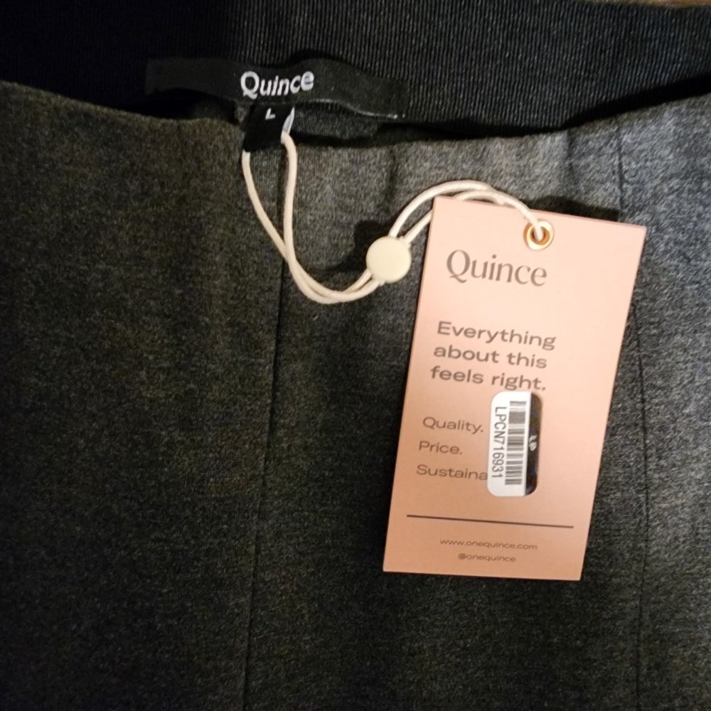 Quince Ultra-Stretch Ponte Pintuck Ankle Pant NWT Gray Large - Picture 5 of 7